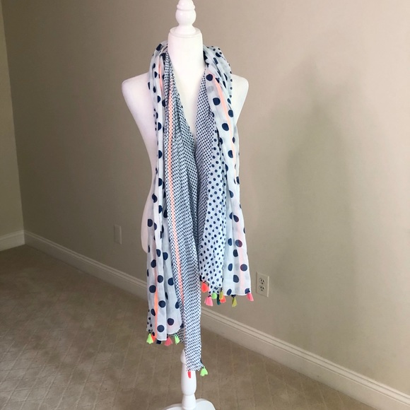 Polka Dot Tassel Scarf - Picture 3 of 9